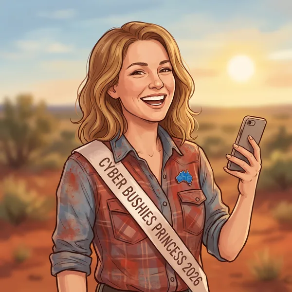 Illustrated portrait of Taylor, an AI employee — social media